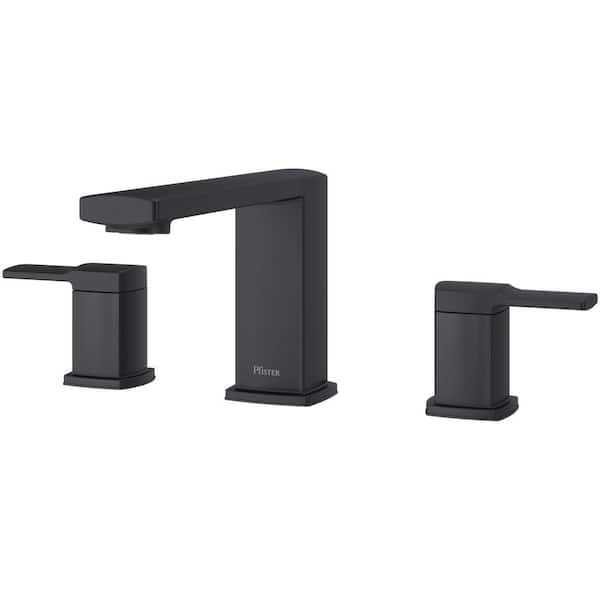 Pfister Deckard 2-Handle Deck-Mount Roman Tub Faucet Trim Kit in Matte Black