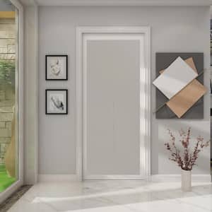 30 in. X 80.5 in. 1 Lite Indoor Studio MDF White Frame with Frosted Glass Interior Bi-Fold Closet Door