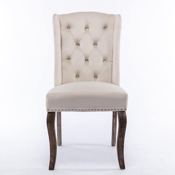 Cream button dining online chairs