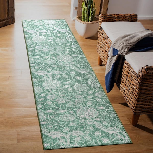 My Magic Carpet Dula Washable Runner Rug 2.5'x7' - Light Sage Green