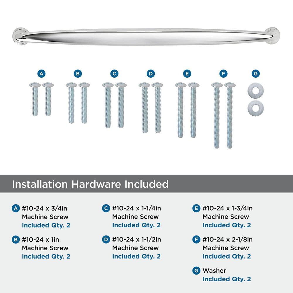 Polished Chrome 18" Modern Appliance Pull with Mounting Hardware