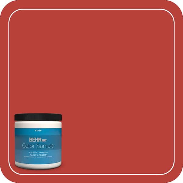 BEHR PREMIUM PLUS 8 oz. #PMD-85 Crimson Silk Satin Enamel Interior/Exterior Paint & Primer Color Sample