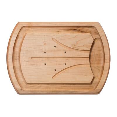 Traditional Maple Wood Cutting Board With Spikes 20 in. x 14 in. x 1.25 in.