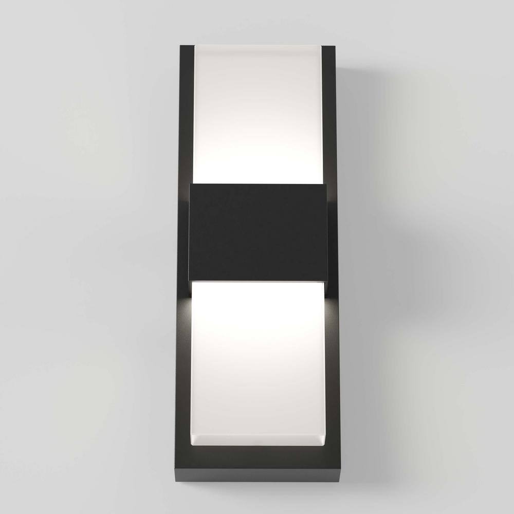 Medium Black Steel Modern Outdoor LED Lantern Sconce
