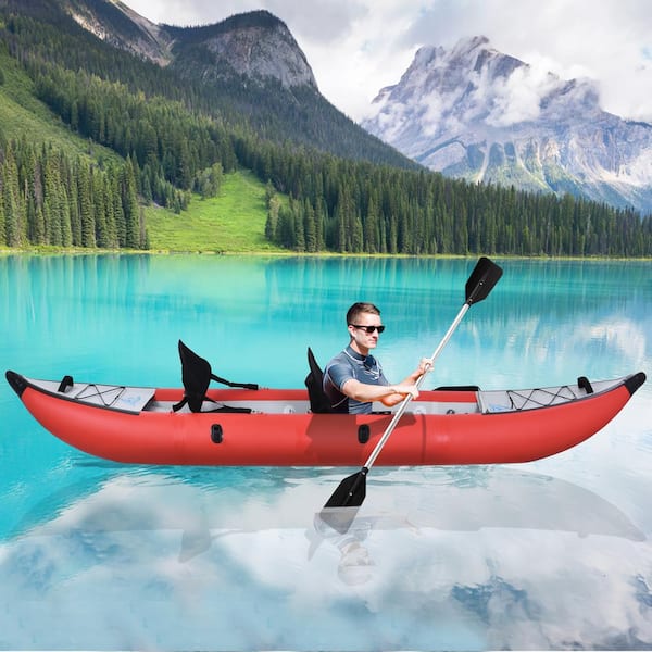 1-Person Inflatable Kayak Set with Paddle and Air Pump, Portable
