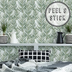 Palm Green/White Vinyl Peelable Roll (Covers 30.75 sq. ft.)