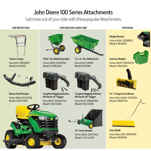 john deere s120 attachments