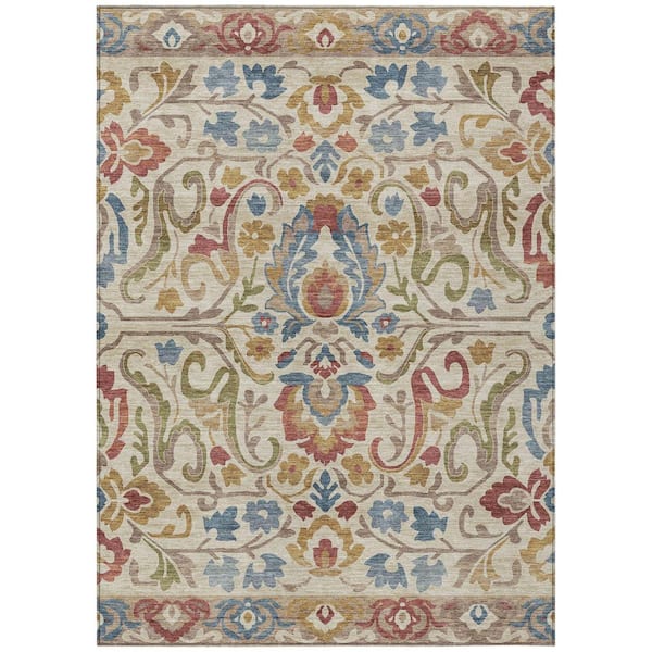 Addison Rugs Chantille Machine Washable Indoor/Outdoor Abstract ACN2193 Beige 3 ft. x 5 ft. Area Rug