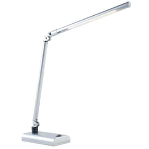 26 in. Silver LED Contemporary Energy Saving Desk Lamp