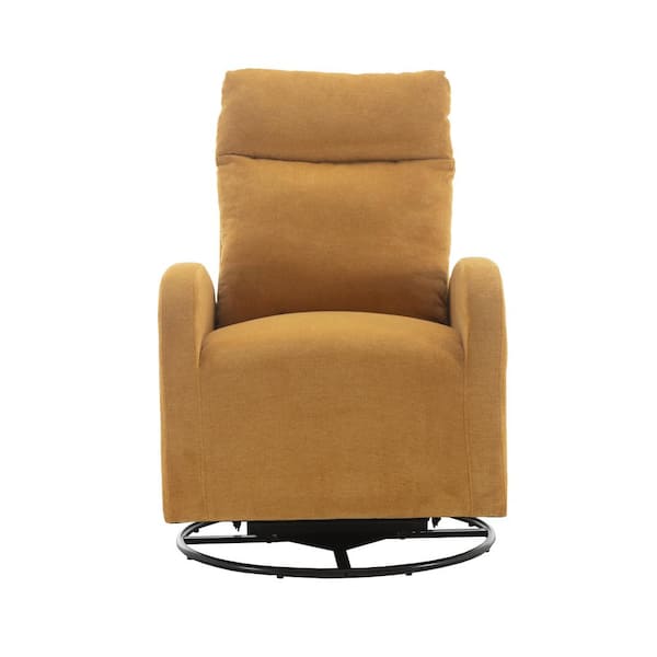 Unbranded Modern Yellow Polyester Fleece Fabric Recliner and Swivel Barrel Chair, Living Room Chair (Set for 1)