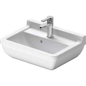 Starck 3 7.13 in. Wall-Mounted Rectangular Bathroom Sink in White