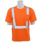 9601S Men's LG HI Viz Orange Class 2 Short Sleeve Poly Jersey T-Shirt