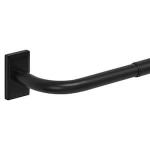 36 in. - 72 in. Adjustable 1 in. Wraparound Single Curtain Rod Kit in Matte Black