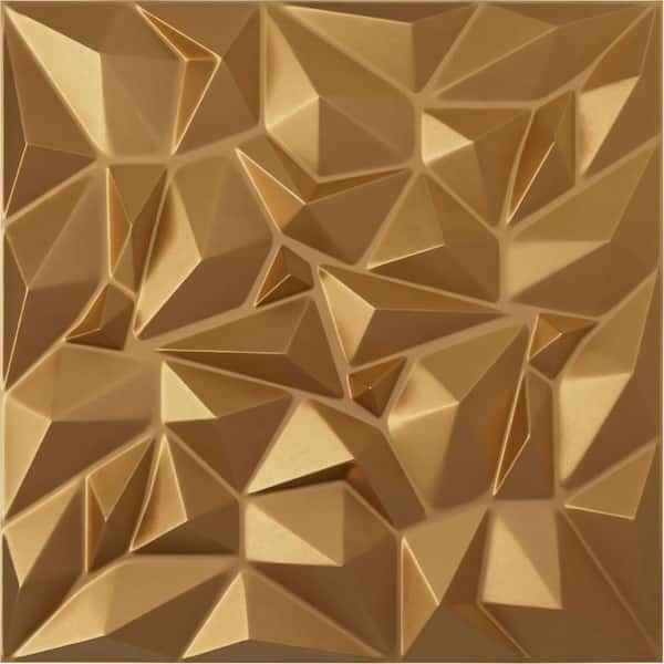 Ekena Millwork 19-5/8-in W x 19-5/8-in H Leto EnduraWall Decorative 3D Wall Panel Gold