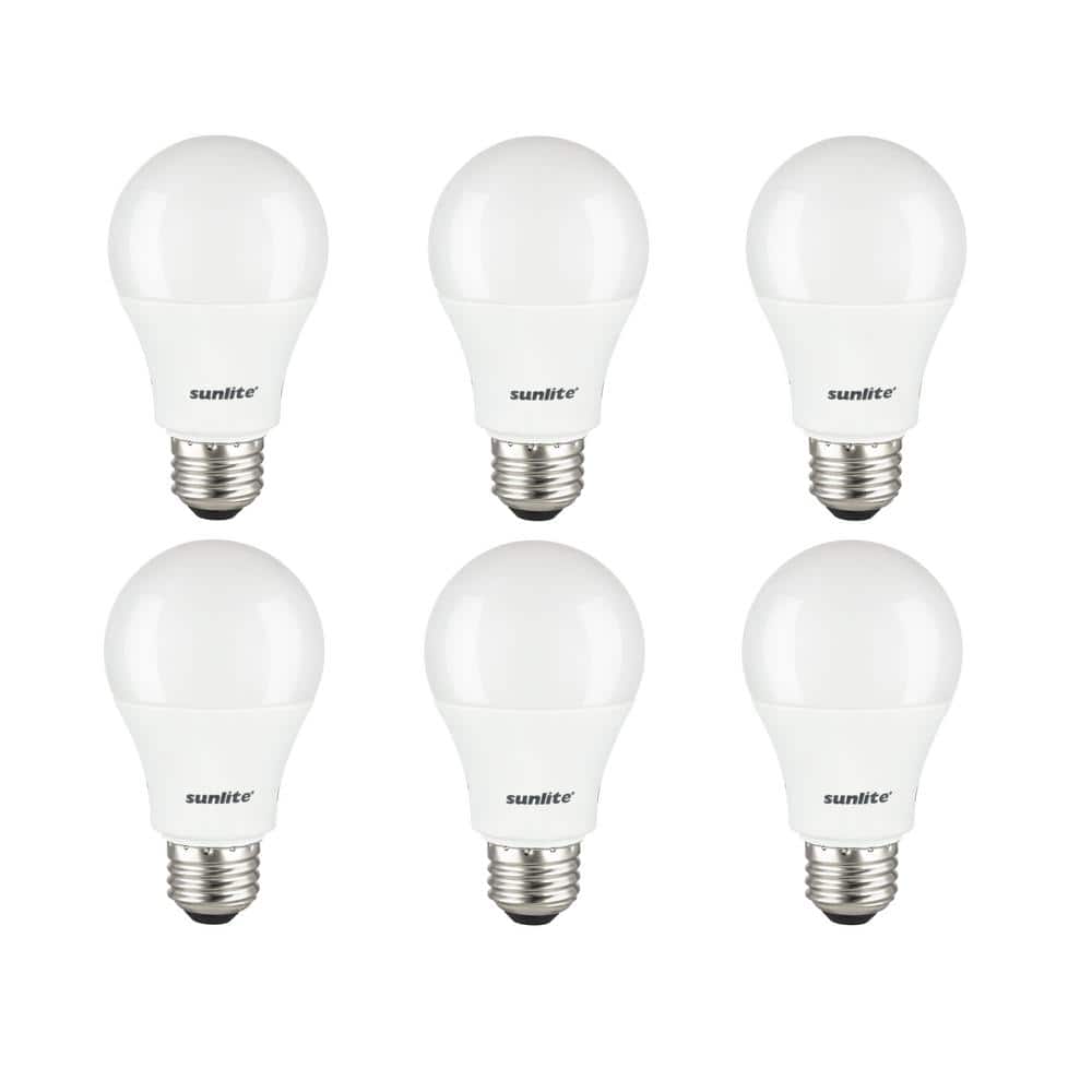 NOMA A19 E26 Base Household Non-Dimmable LED Light Bulbs, 5000K, 800 Lumens,  Daylight, 60W, 6-pk