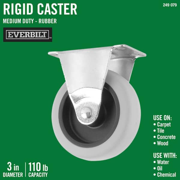 Everbilt 3 in. Rigid Non-Marking Rubber Caster