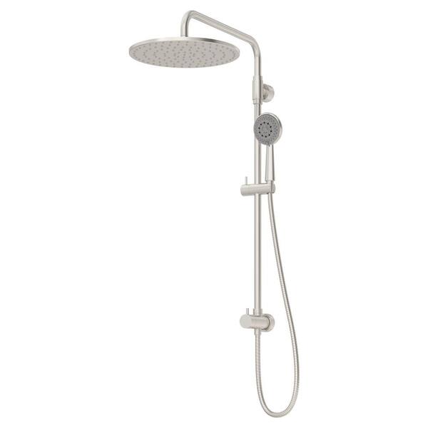 Symmons 1-Spray 11.8 in. Dual Shower Head and Handheld Shower Head with Low Flow in Satin Nickel