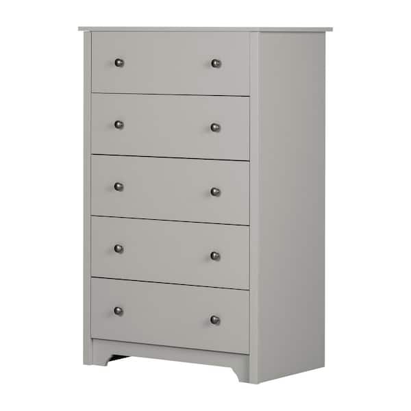 South Shore Vito 5-Drawer Soft Gray Chest of Drawers