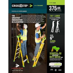 4 ft. Fiberglass Cross Step Ladder with 375 lbs. Load Capacity Type IAA Duty Rating