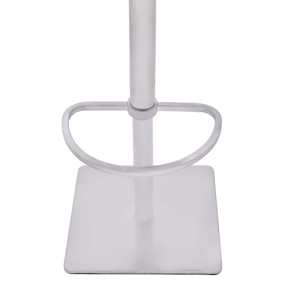 Gray Adjustable Swivel Bar Stool with Metal Base