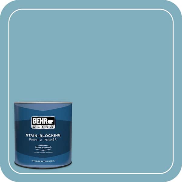 BEHR ULTRA 1 qt. #PMD-83 Porcelain Blue Extra Durable Satin Enamel Interior Paint & Primer