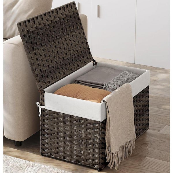 Brown 26 in. x 15.7 in. Polypropylene Decorative Basket with