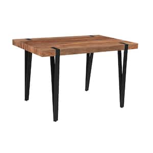 48 in. x 30 in. Bradford Brown and Black Rectangular Dining Table