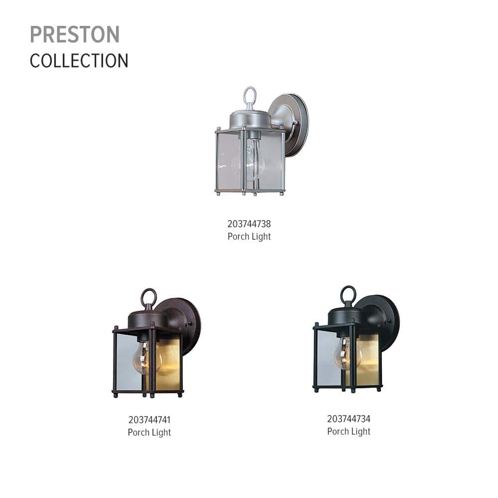 Preston Matte Black Modern Outdoor Wall Lantern with Clear Glass