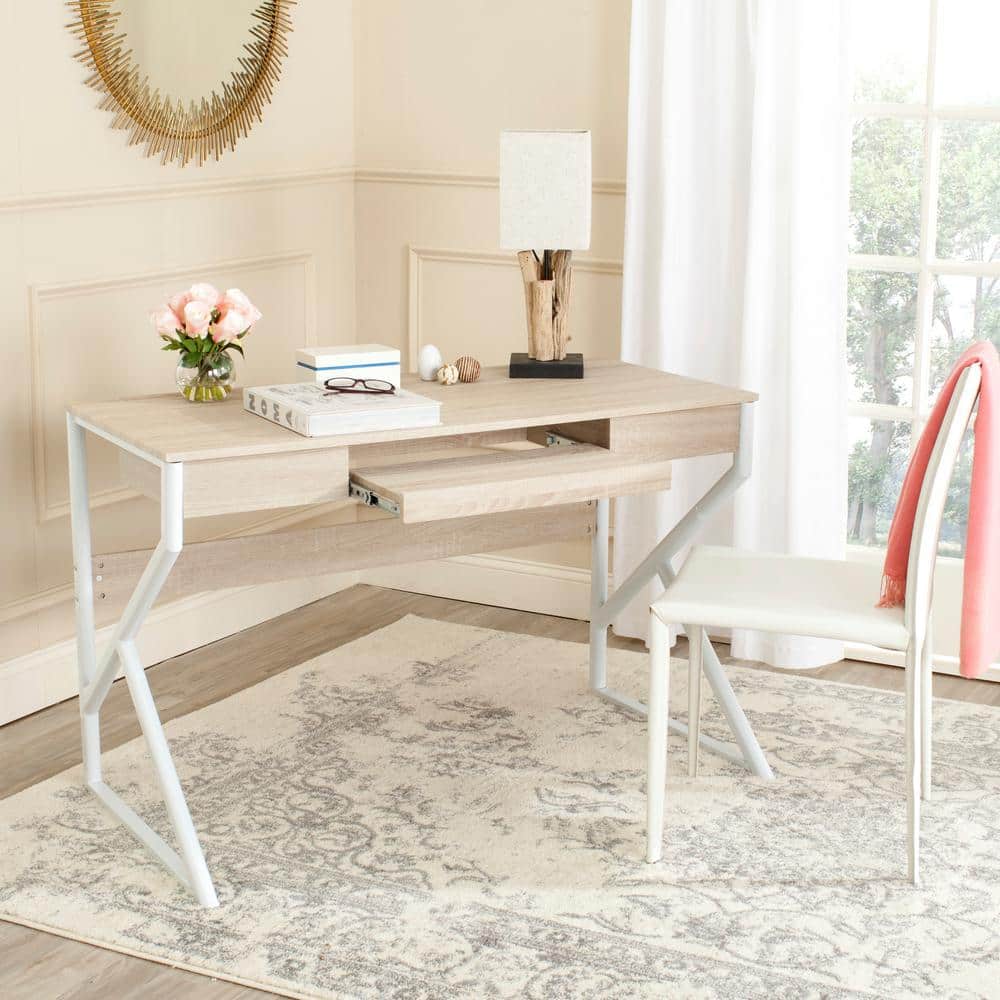 Bryant 47" White and Natural Wood Home Office Desk