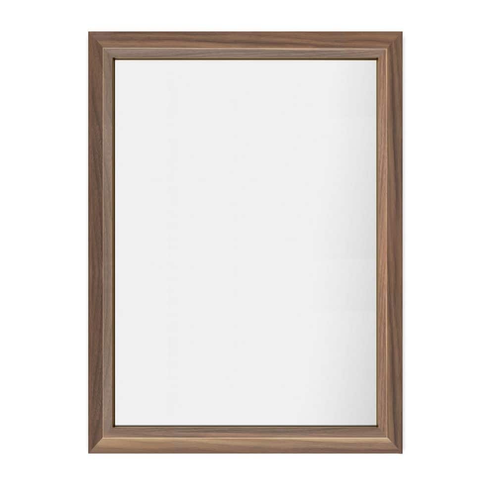 24 in. W x 32 in. H Rectangular Aluminum Alloy Framed and Tempered Glass Wall Bathroom Vanity Mirror in Dark Brown Wood price history on PriceWatchPro