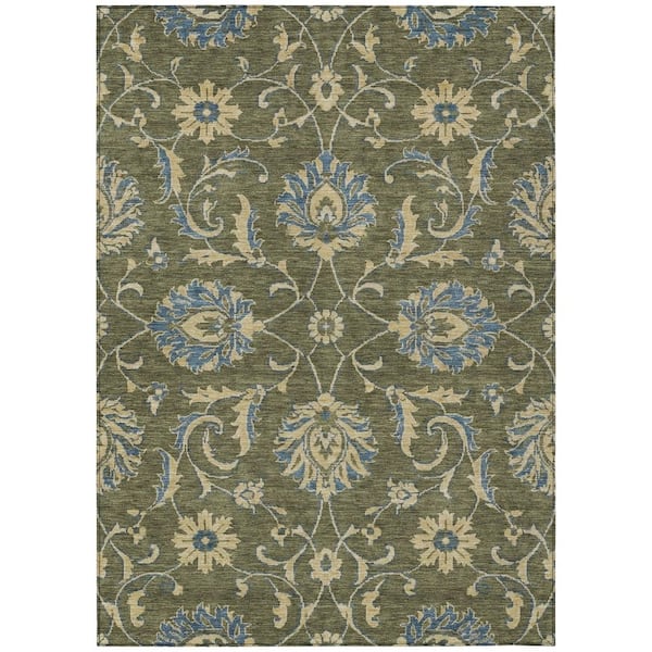 Chantille Machine Washable Indoor/Outdoor Abstract ACN2966 Olive 10 ft. x 14 ft. Area Rug