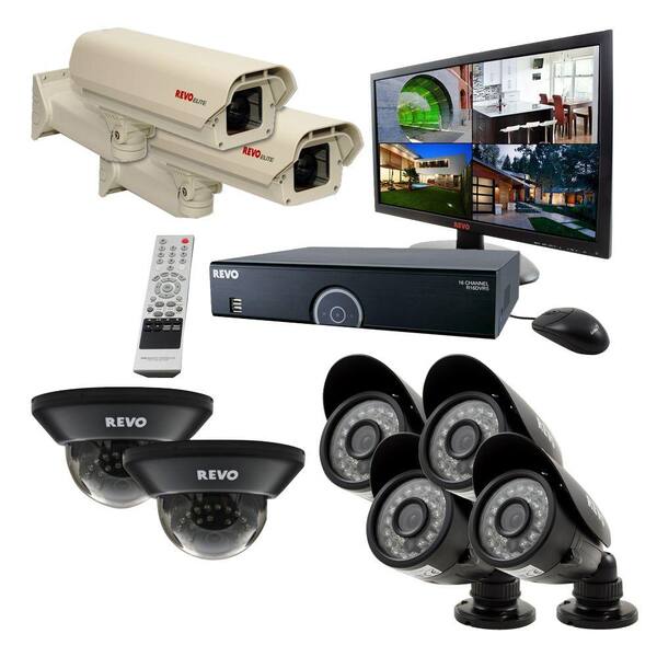 Revo Elite Titanium Series 16-Channel Surveillance System with 2TB DVR 6 Quick Connect Camera 2 Elite Box Camera and Monitor