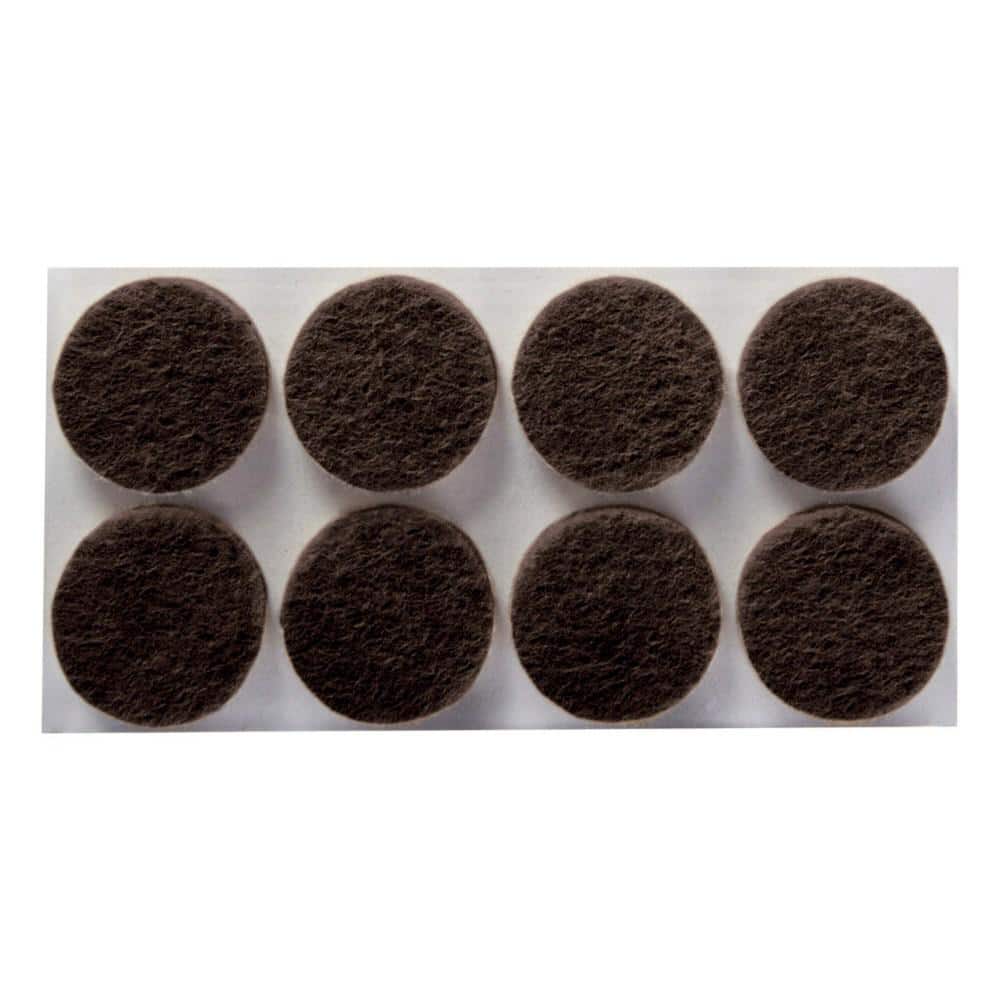 Scotch 1" Round Brown Felt Furniture Pads, 32 Pack