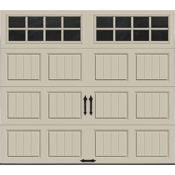 Clopay Gallery Steel Short Panel 8 ft x 7 ft Insulated 6.5 R-Value  Desert Tan Garage Door with SQ24 Windows