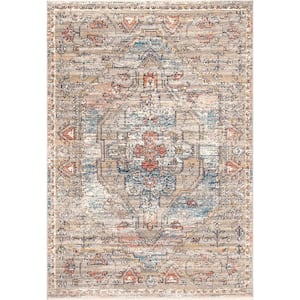 Marley Cardinal Cartouche 9 ft. x 12 ft. Beige Traditional Area Rug