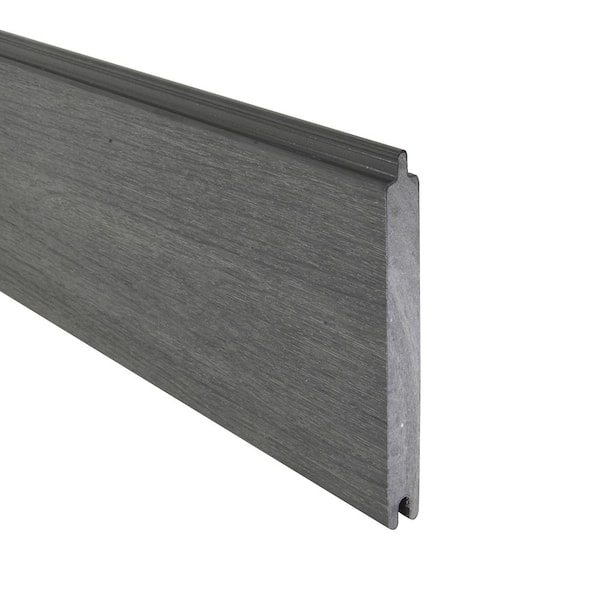 EuroFence 0.41 ft. H x 5.91 ft. W Euro Style Oxford Grey Tongue and Groove Composite Fence Board