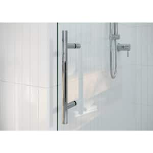 72 in. W x 60 in. H Sliding Frameless Bath Tub Shower Door in Chrome Finish