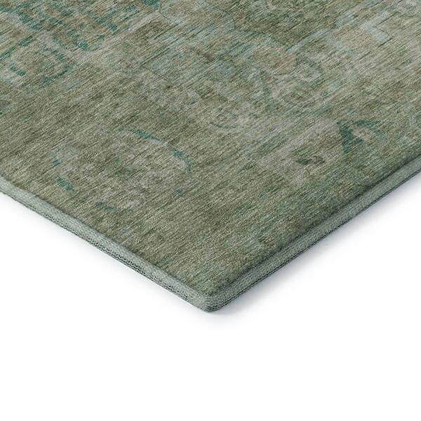 Mayfield Premium Machine Washable Abstract AMF1743 Sage 2 ft. x 3 ft. Area Rug