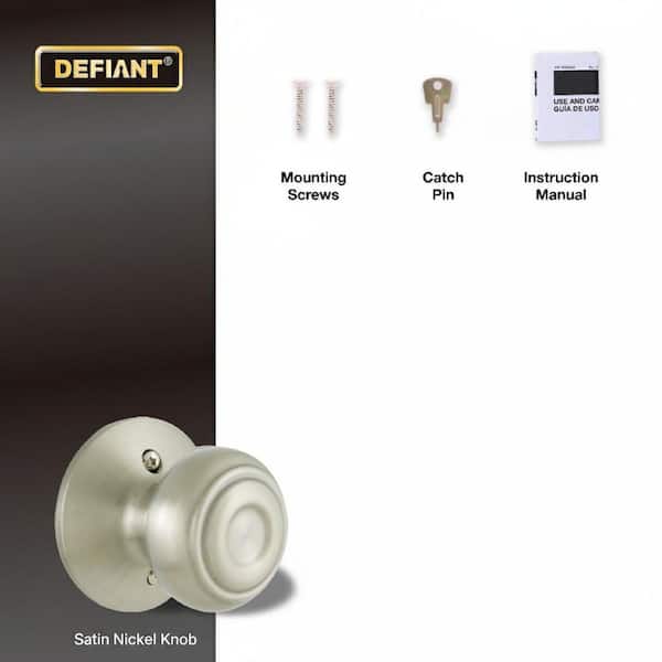 Defiant Hartford Satin Nickel Dummy Door Knob 32TGX240B - The Home