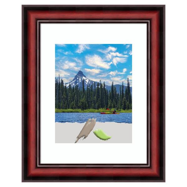 Amanti Art Rubino Cherry Scoop Wood Picture Frame Opening Size 11 x 14 in. (Matted To 8 x 10 in.)