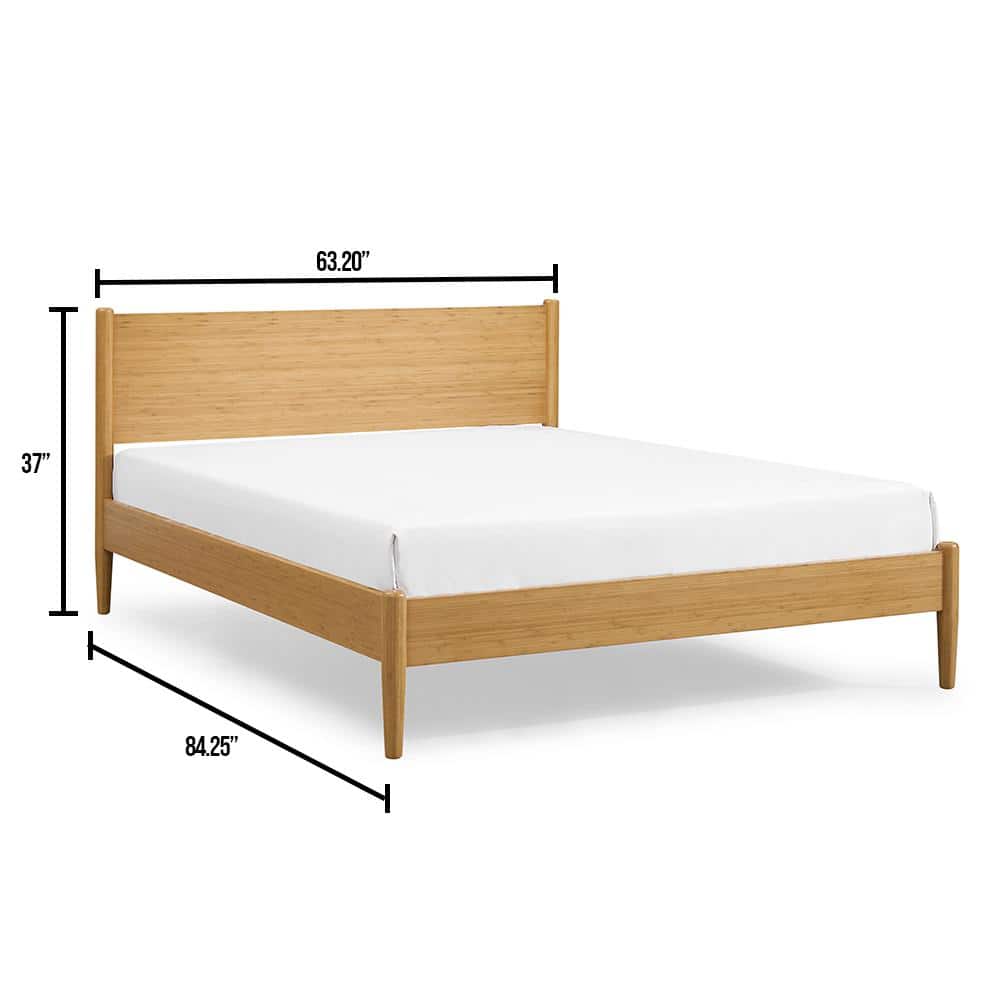 Caramelized Bamboo Queen Platform Bed with Headboard