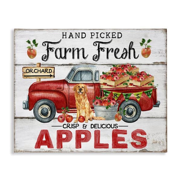 Stupell Industries Farm Fresh Apples Truck by Creatif Belle Unframed Nature Graphic Art Print 16 in. x 20 in.