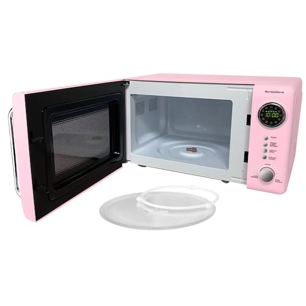 Retro 0.7 cu. ft. 700-Watt Countertop Microwave Oven in Pink