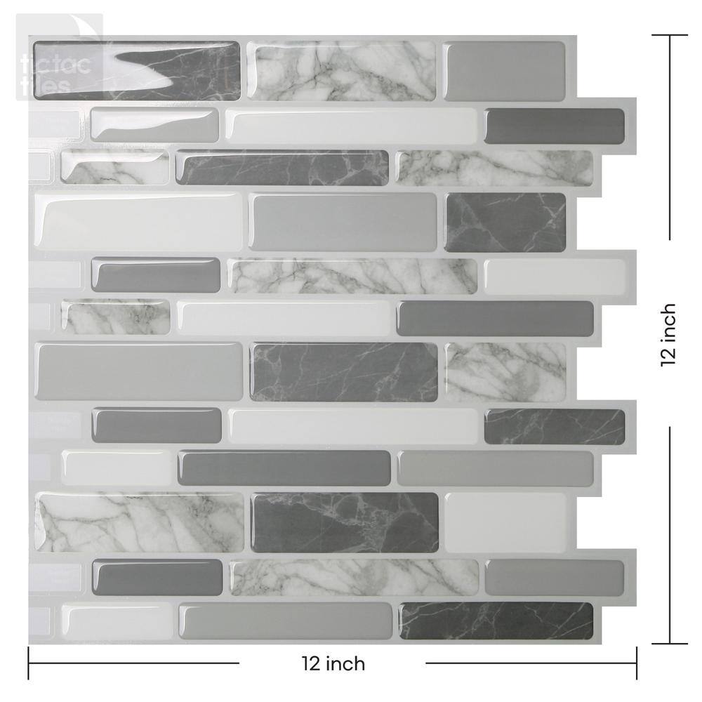 Gray PVC Peel and Stick Mosaic Wall Mural
