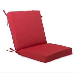 20 in. x 19 in. Midback Outdoor Dining Chair Cushion in Chili