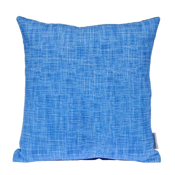 PARKLAND COLLECTION 20 X 20 Transitional Woven Blue Square 18 in. x 18 in. Pillow