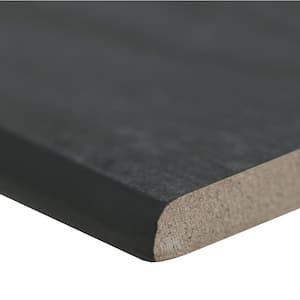 Durban Anthracite Bullnose 3 in. x 24 in. Polished Porcelain Wall Tile Trim(60 lin. ft./Case)