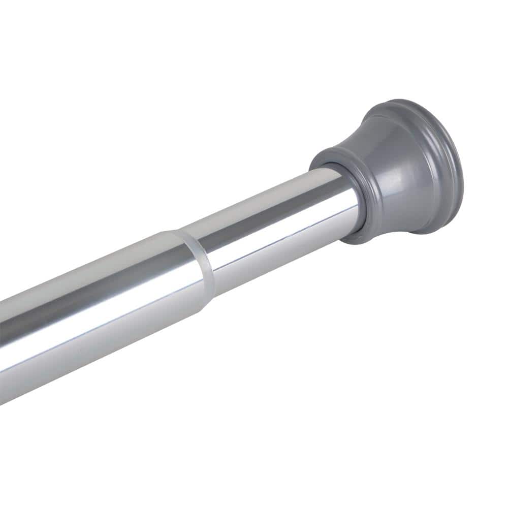 Adjustable Chrome Aluminum Tension Shower Rod with PVC End Cap