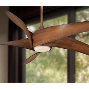Artemis XL5 62 in. Integrated LED Indoor Distressed Koa Ceiling Fan with Light with Remote Control