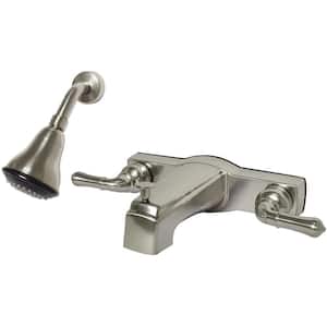 Mobile Home 2-Handle 1-Spray Tub and Shower Faucet in Brushed Nickel (Valve Included)